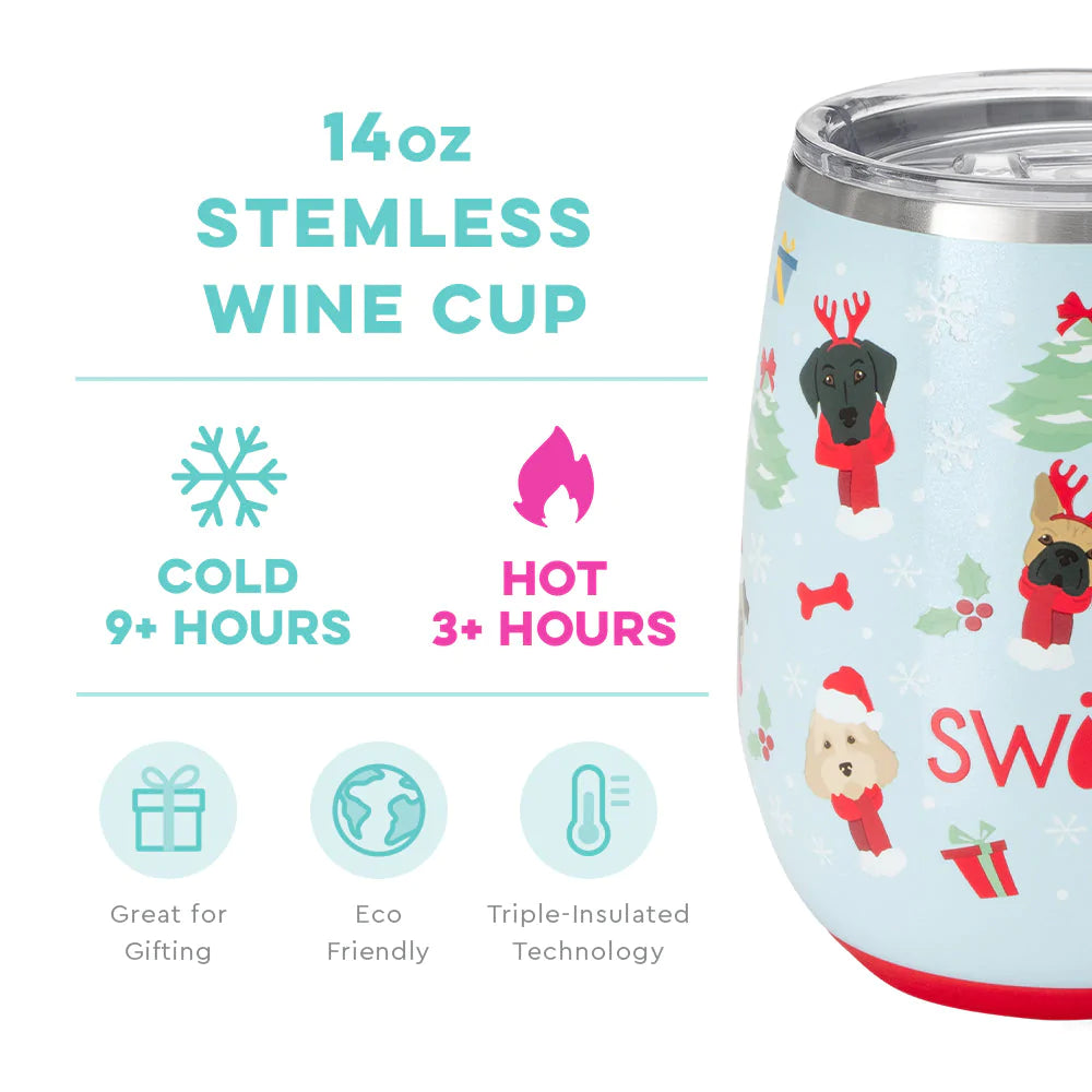 Swig Santa Paws Stemless Wine Cup (14oz) - Eden Lifestyle