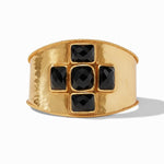 Julie Vos - Savoy Cuff Gold Obsidian Black - Eden Lifestyle
