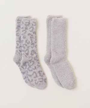 Barefoot Dreams CozyChic® Women's Barefoot in the Wild 2 Pair Sock Set - Linen - Eden Lifestyle