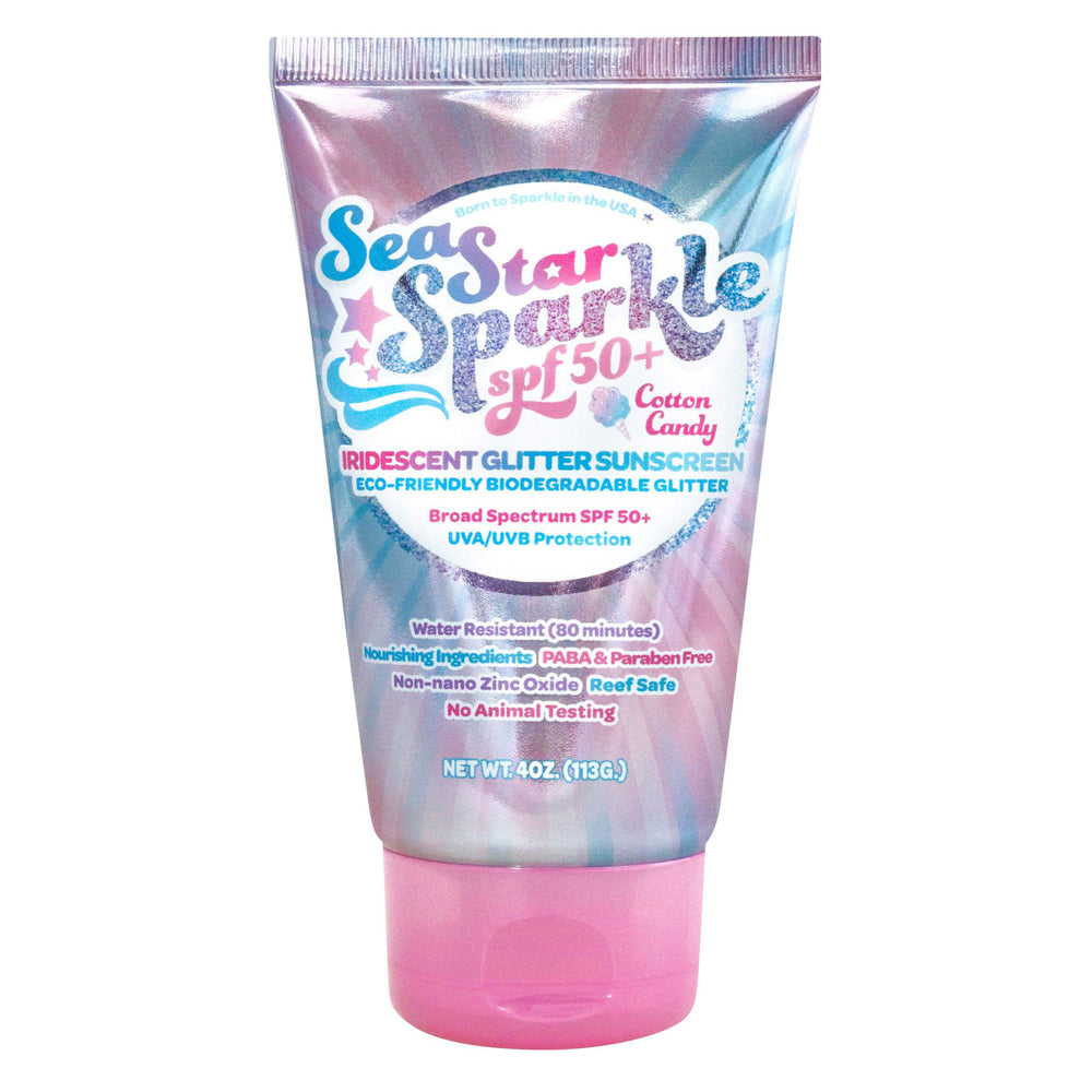 Sunshine Glitter, Gifts - Beauty & Wellness,  Cotton Candy | Glitter Sunscreen | Iridescent | SPF50+ | 4 oz.