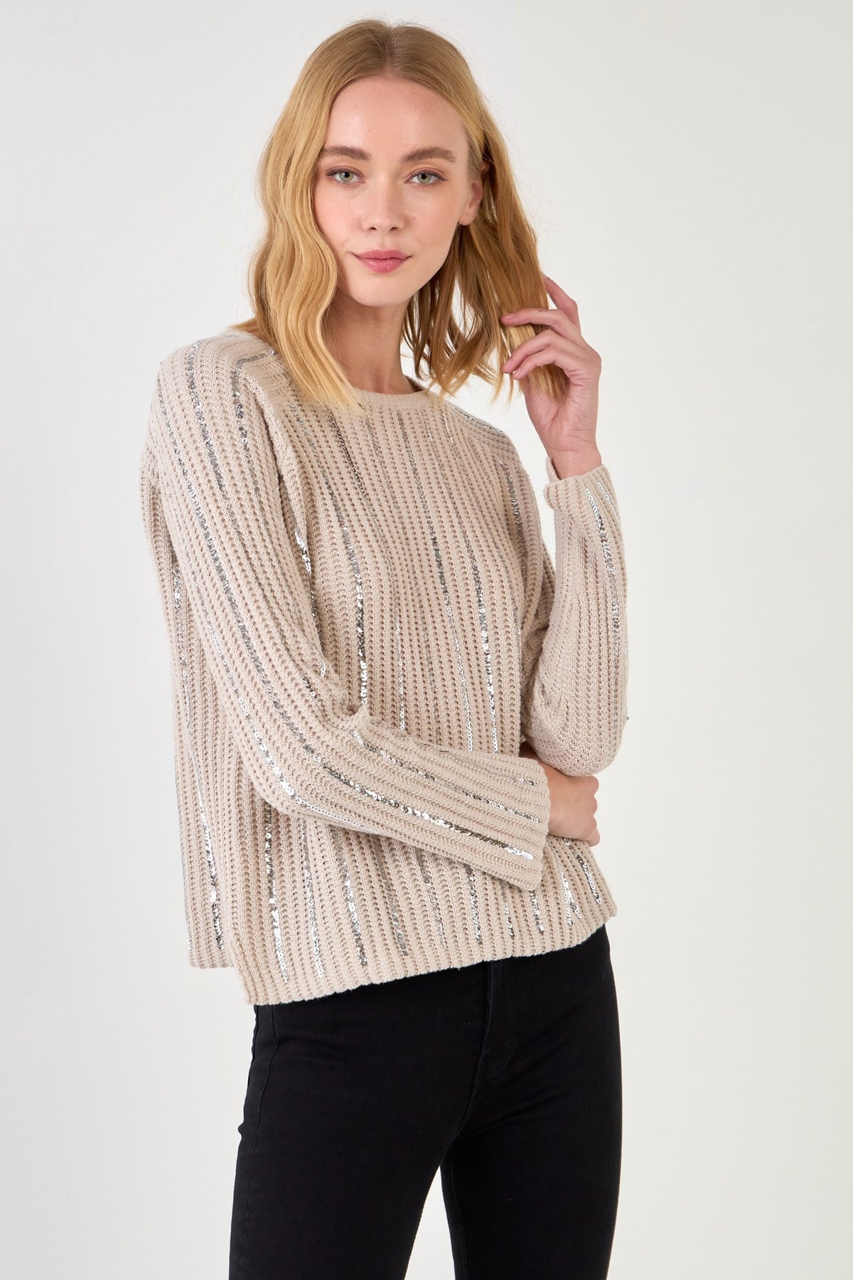 Sequins Detail Sweater - Eden Lifestyle