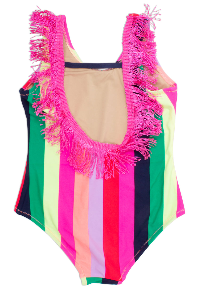 Shade Critters, Baby Girl Apparel - Swimwear,  Shade Critters Fringe Back One Piece - Multi Stripe Baby