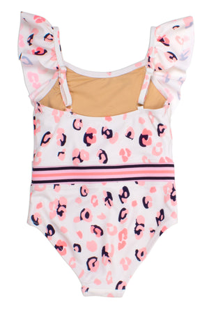 Shade Critters, Girl - Swimwear,  Shade Critters One Piece Ruffle Shoulder - Neon Leopard