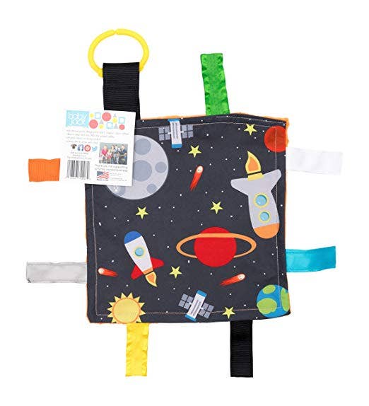 Space Rockets Crinkle Tag Square 8x8 Baby Teach @ Home Toy - Eden Lifestyle