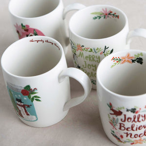 Stoneware Mug w/ Holiday Saying & Pattern - Eden Lifestyle