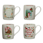 Stoneware Mug w/ Holiday Saying & Pattern - Eden Lifestyle