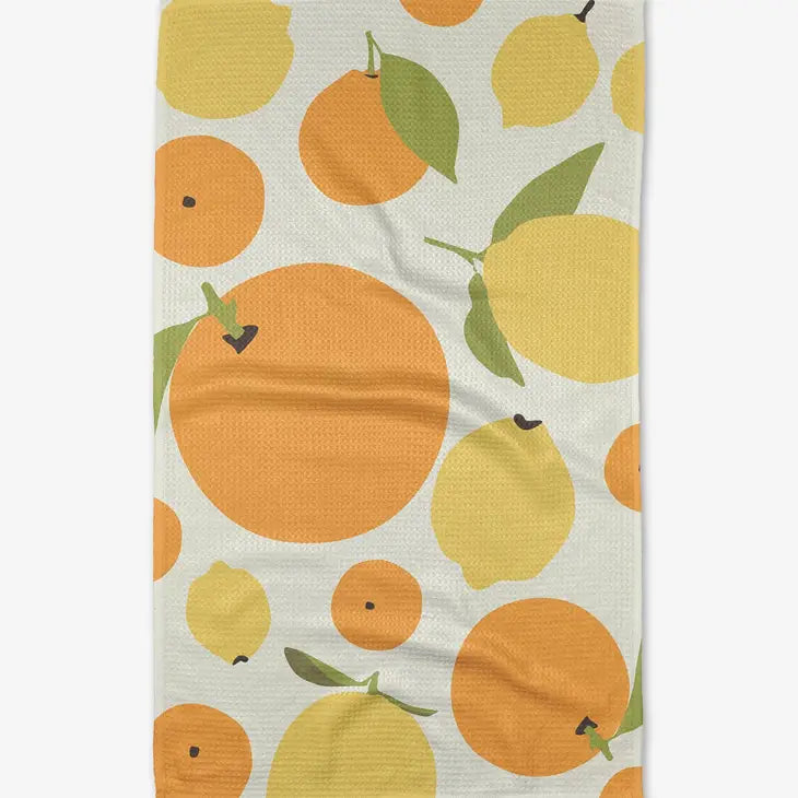 Sunny Lemons And Oranges Kitchen Tea Towel - Eden Lifestyle