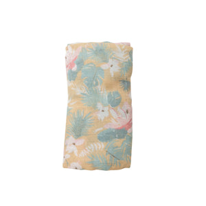 Floral Flamingos Swaddle Blanket - Eden Lifestyle