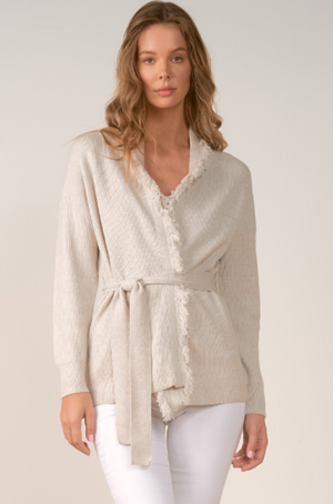 Oatmeal Sweater Cardigan w/ Belt - Eden Lifestyle