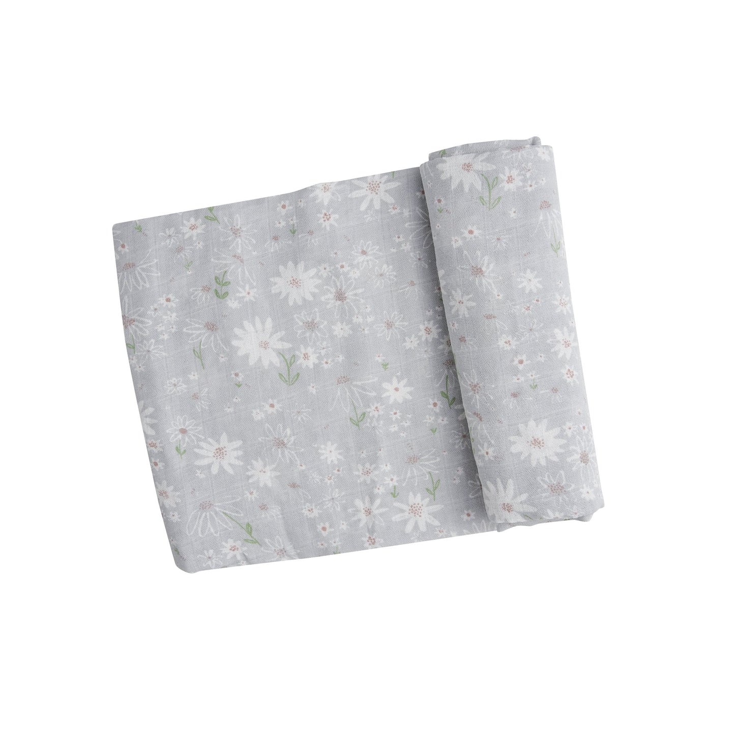 Sweet Daisies Swaddle Blanket Grey - Eden Lifestyle