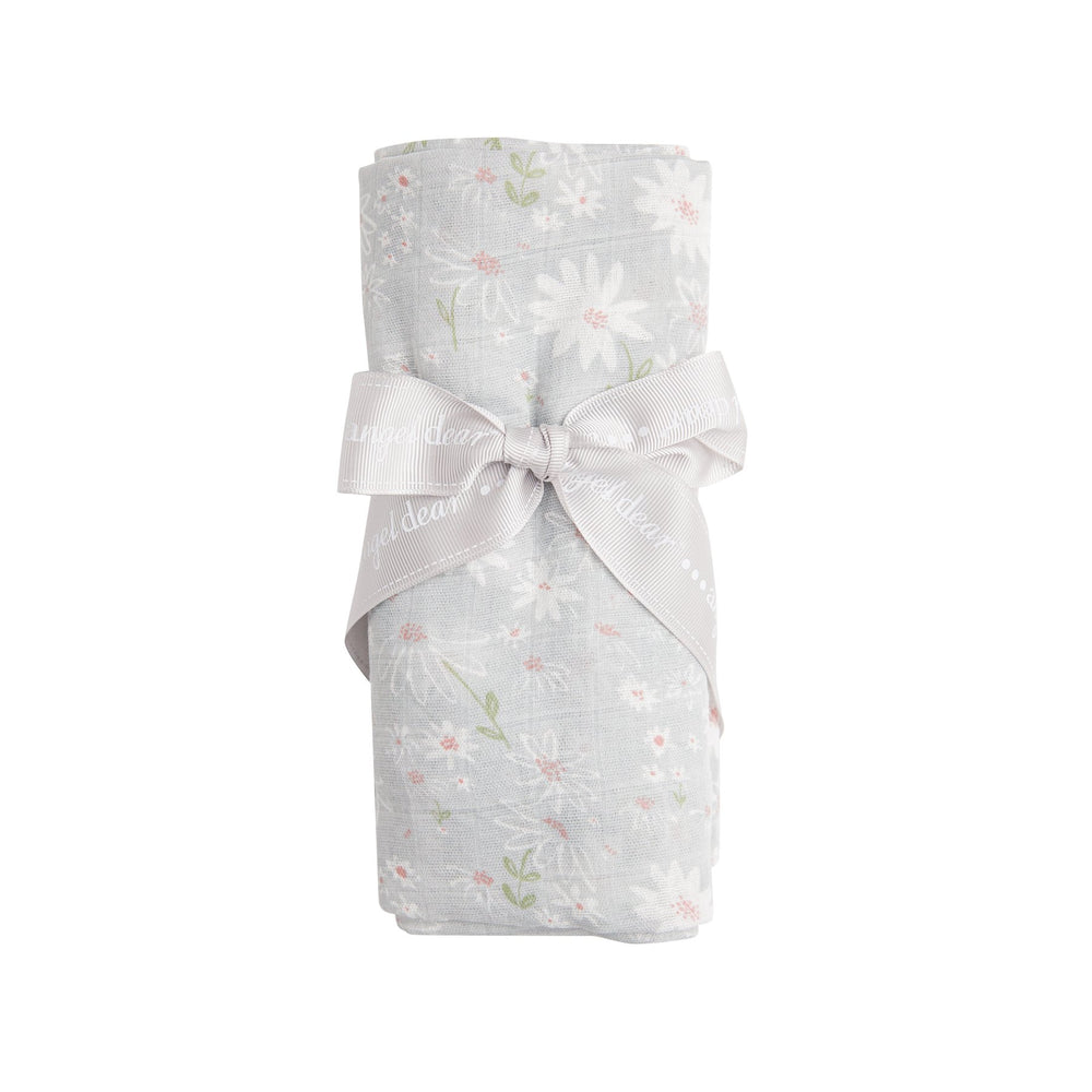 Sweet Daisies Swaddle Blanket Grey - Eden Lifestyle