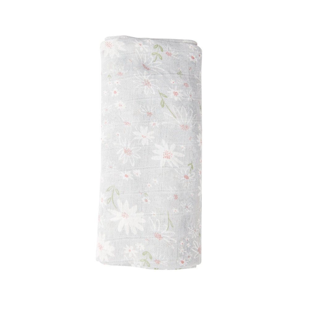 Sweet Daisies Swaddle Blanket Grey - Eden Lifestyle