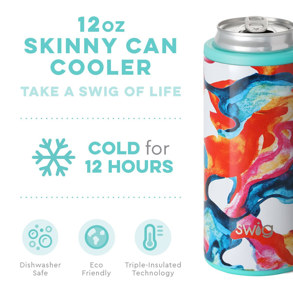 Swig, Home - Drinkware,  Swig - Color Swirl Skinny Can Cooler (12oz)