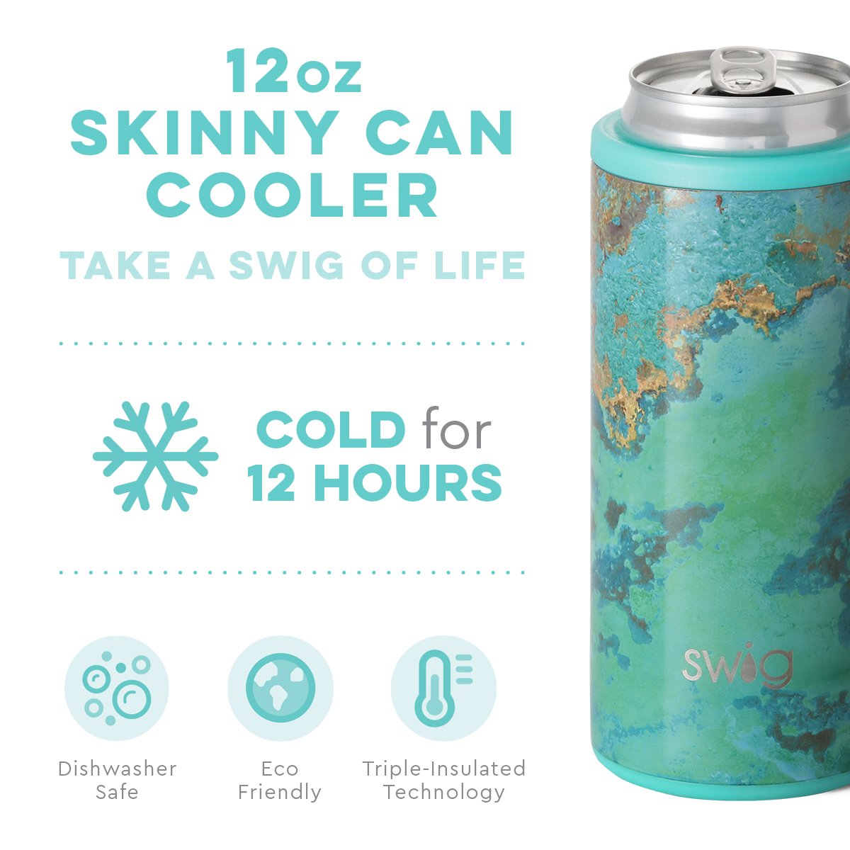 Swig, Home - Drinkware,  Swig - Copper Patina Skinny Can Cooler (12oz)