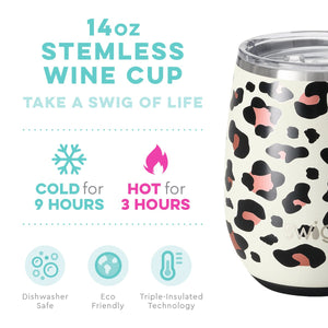 Swig, Home - Drinkware,  Swig - Luxy Leopard Stemless Wine Cup (14oz)