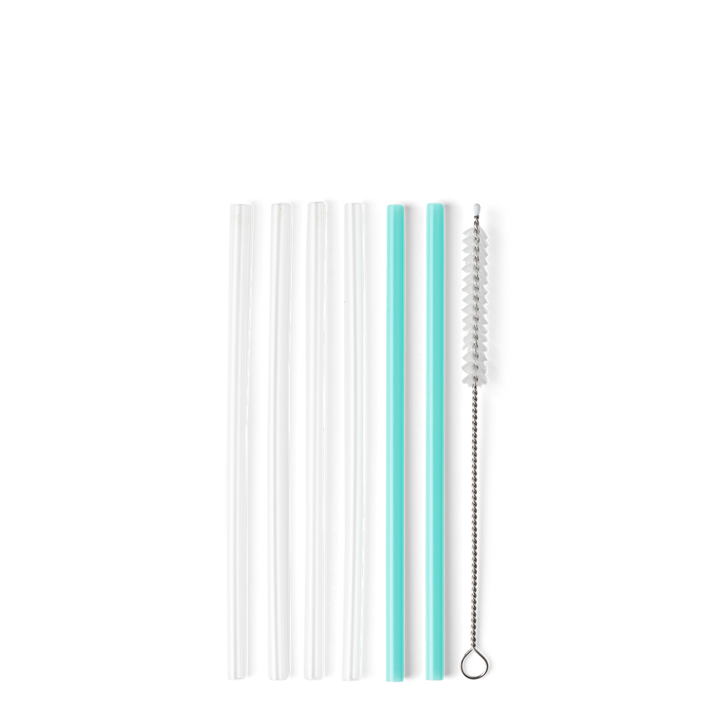 Swig Clear + Aqua Reusable Straw Set (Short) - Eden Lifestyle