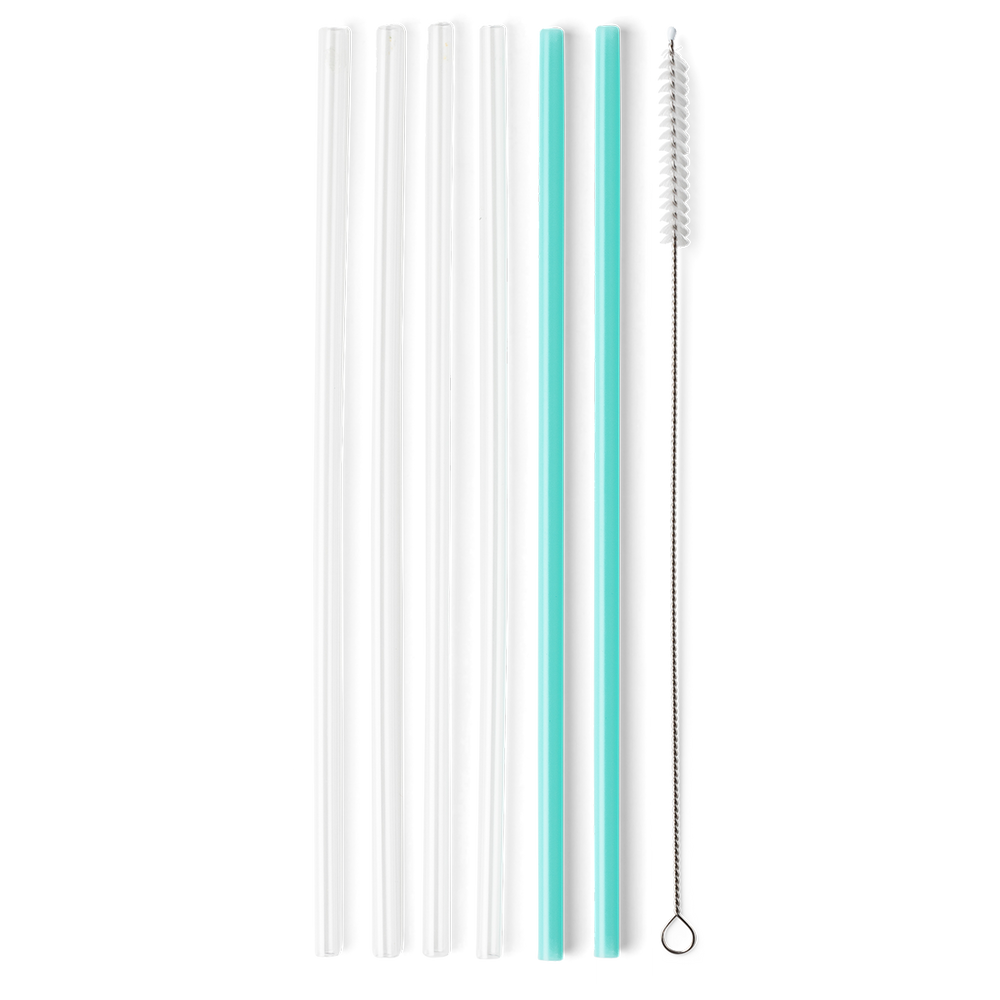 Swig Clear + Aqua Reusable Straw Set (Tall) - Eden Lifestyle