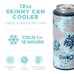 Swig Coral Me Crazy Skinny Can Cooler (12oz) - Eden Lifestyle