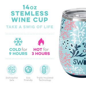 Swig Coral Me Crazy Stemless Cup (14oz) - Eden Lifestyle