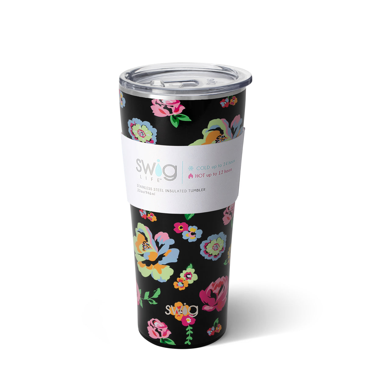 Swig, Home - Drinkware,  Swig Fleur Noir Tumbler (32oz)