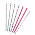 Swig Party Animal + Hot Pink Reusable Straw Set (Tall) - Eden Lifestyle