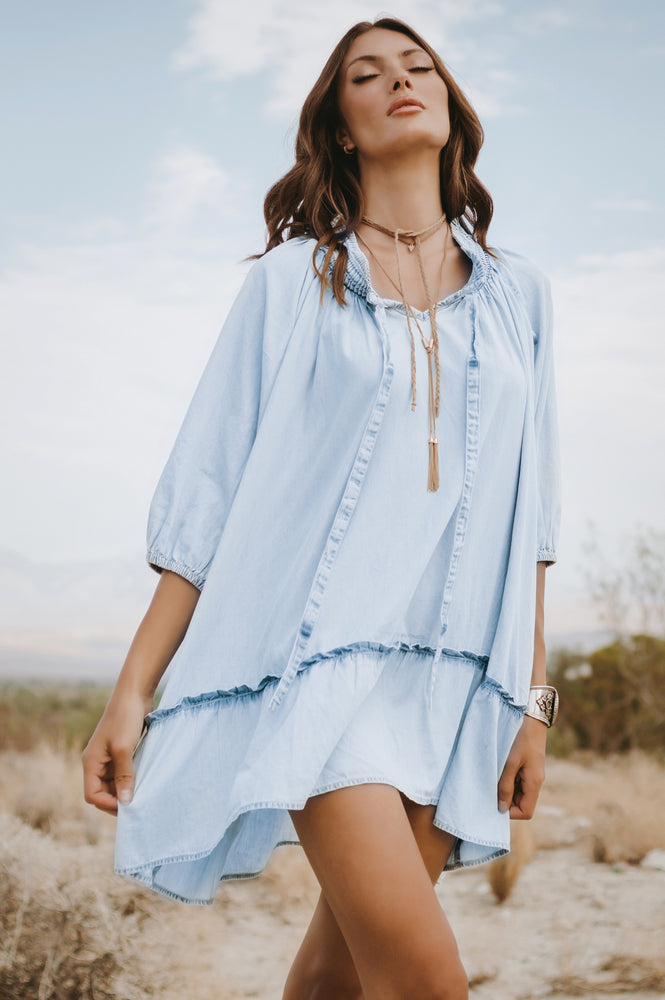 Boho Blue Dress - Eden Lifestyle