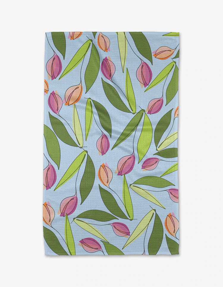 May Flowers Teal Towel - Eden Lifestyle