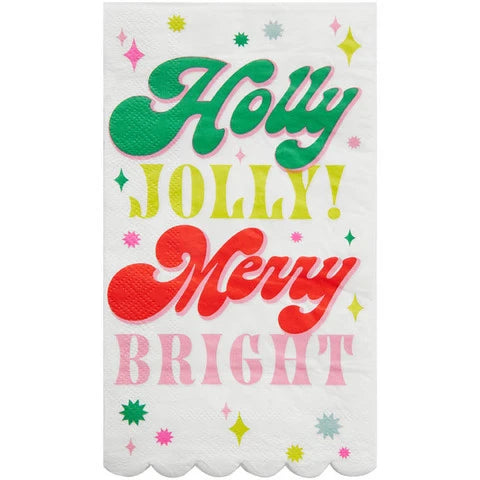 Guest/Dinner Napkin (16ct) - Holly Jolly Merry Bright - Eden Lifestyle