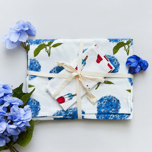 Tablecloth - Blue Hydrangeas - Eden Lifestyle