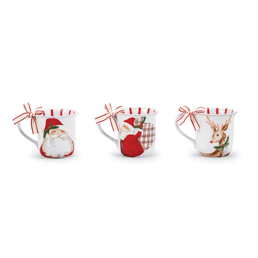 Mud Pie, Home - Drinkware,  Mud Pie - Christmas Tartan Mugs