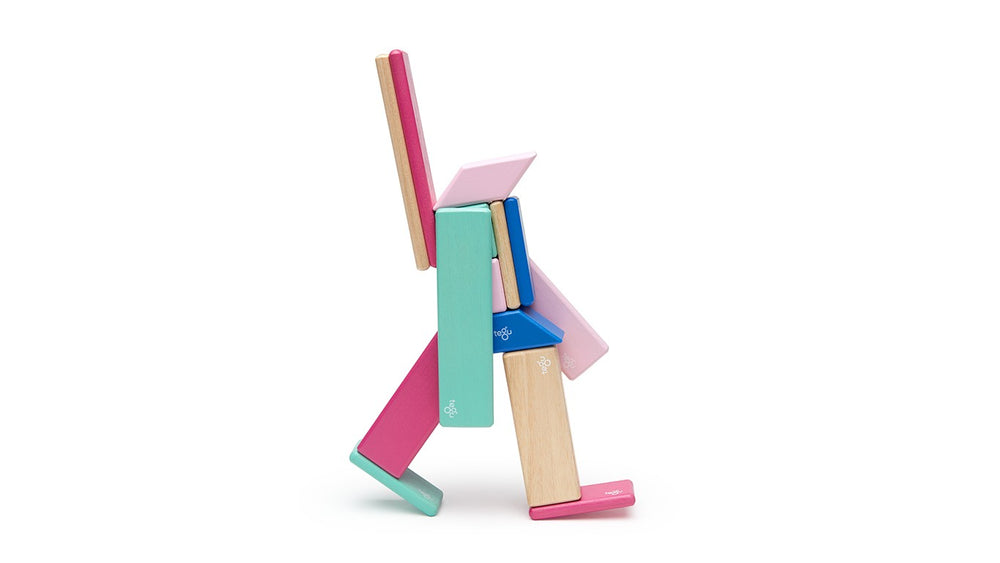Tegu, Gifts - Toys,  Tegu Magnetic Wooden Blocks - 14 Piece Set - Blossom