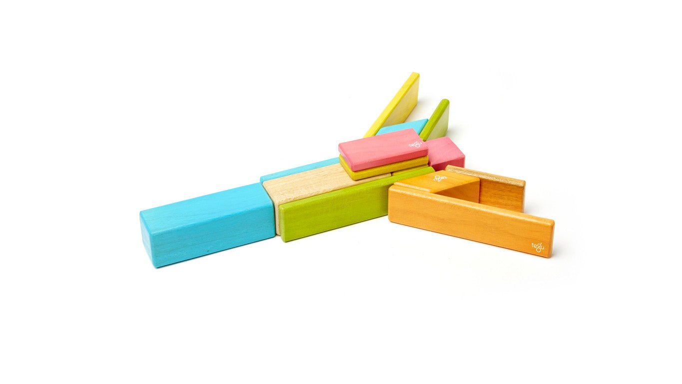 Tegu, Gifts - Toys,  Tegu Magnetic Wooden Blocks - 14 Piece Set - Tints