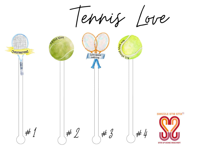 Tennis Lover Swizzle Stir Sticks - Eden Lifestyle