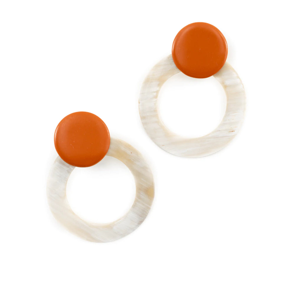 Terracotta Double Circle Earrings - Eden Lifestyle