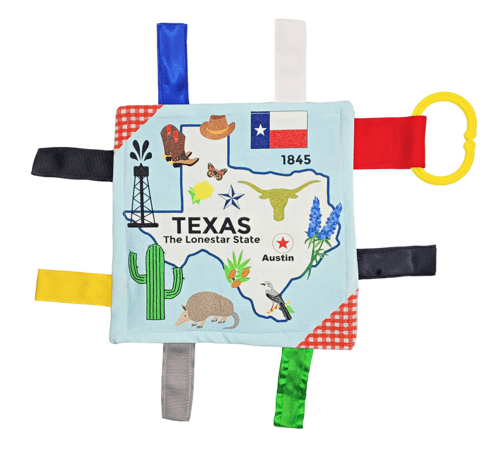 Texas State Baby Crinkle Tag Square 8"x 8" Toy - Eden Lifestyle