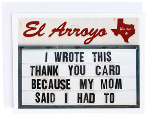 El Arroyo Thank You Card - Eden Lifestyle