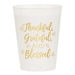 Thankful Grateful And Blessed Reusable Cups - Set of 10 - Eden Lifestyle