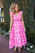 The Elsie Ruffle Strap Midi Dress - Eden Lifestyle