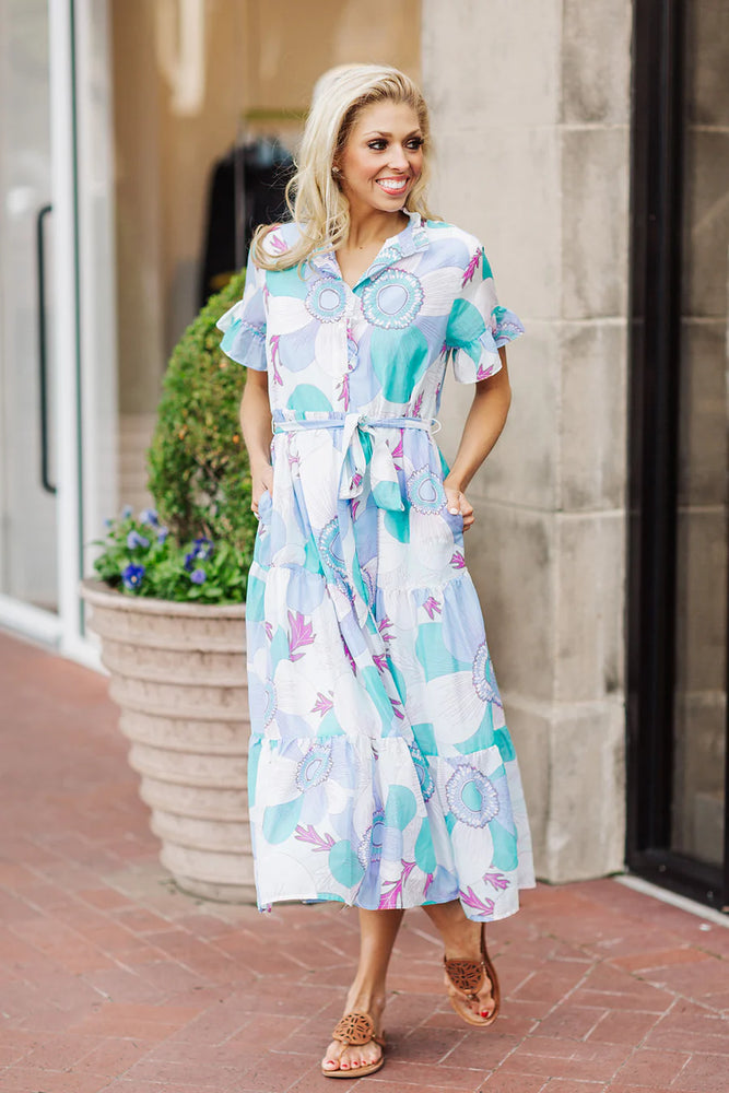 The Mia Rae Button Up Midi Dress - Eden Lifestyle