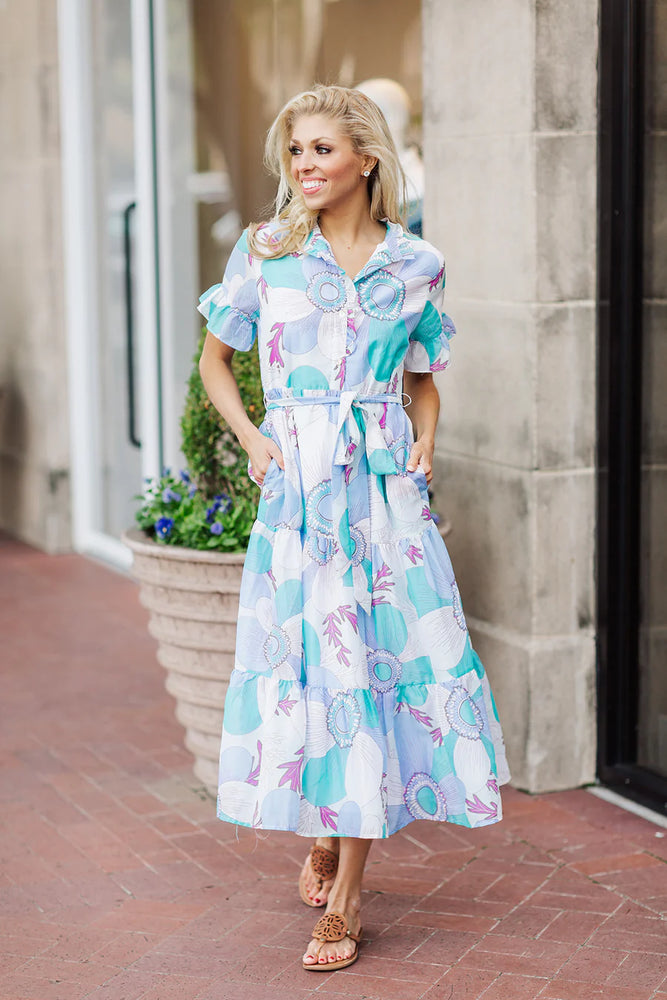 The Mia Rae Button Up Midi Dress - Eden Lifestyle