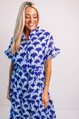 J. Marie The Pippa Button Midi Dress - Light Blue - Eden Lifestyle