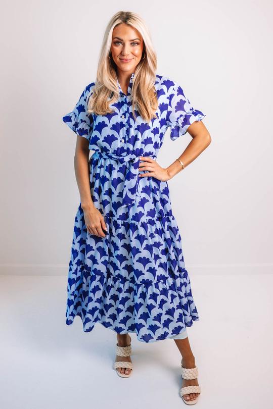 J. Marie The Pippa Button Midi Dress - Light Blue - Eden Lifestyle