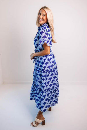 J. Marie The Pippa Button Midi Dress - Light Blue - Eden Lifestyle