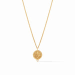 Trieste Coin Solitaire Necklace Gold Cubic Zirconia - Eden Lifestyle