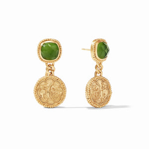 Trieste Coin Statement Earring Jade Green - Eden Lifestyle