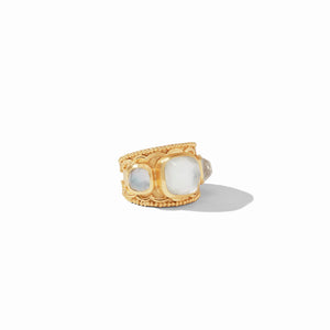 Trieste Statement Ring Gold Iridescent Clear Crystal - Eden Lifestyle