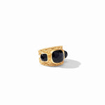 Trieste Statement Ring Gold Obsidian Black - Eden Lifestyle