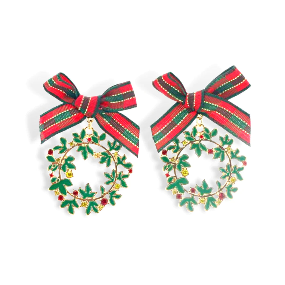 Pre-Order Christmas Wreath Earrings - Eden Lifestyle