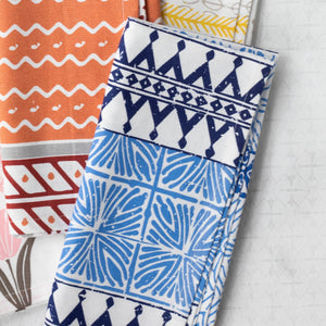 BOHEMIAN LINENS BLUE NAPKINS - SET OF 4 - Eden Lifestyle