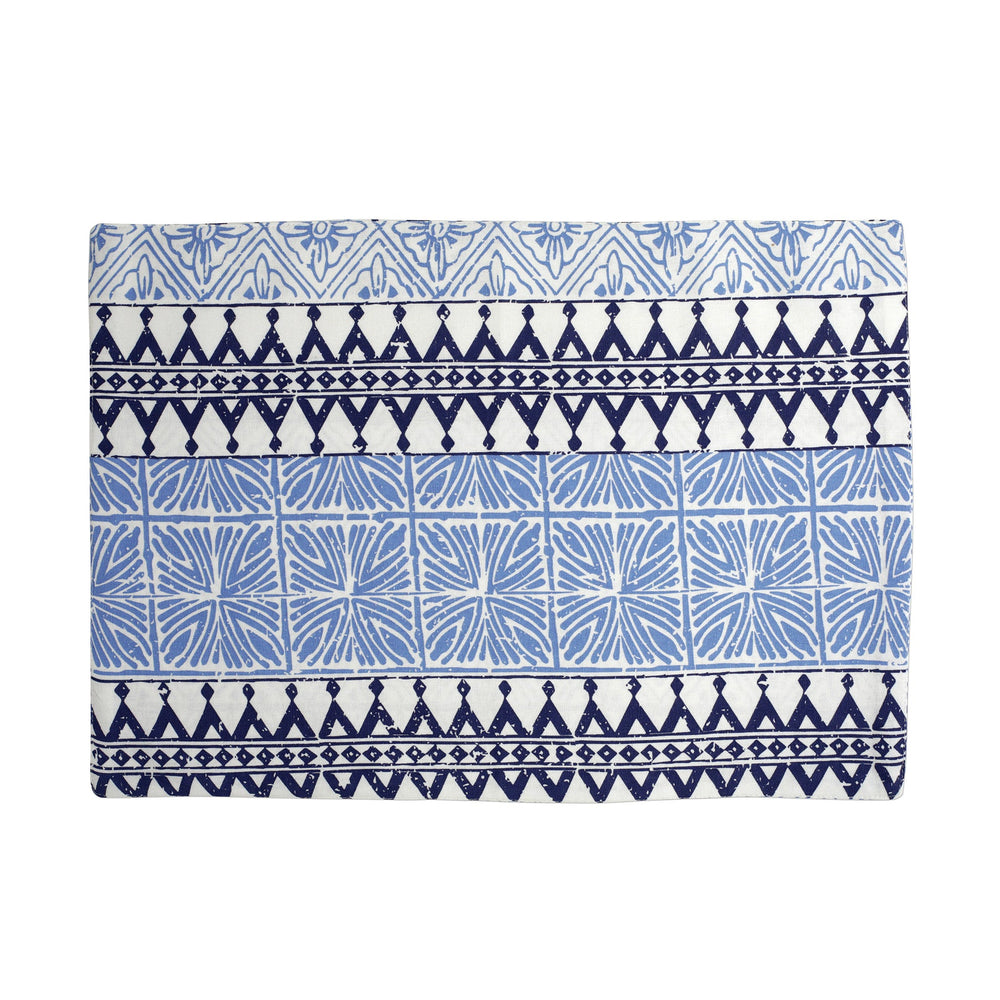 BOHEMIAN LINENS BLUE REVERSIBLE PLACEMATS - SET OF 4 - Eden Lifestyle